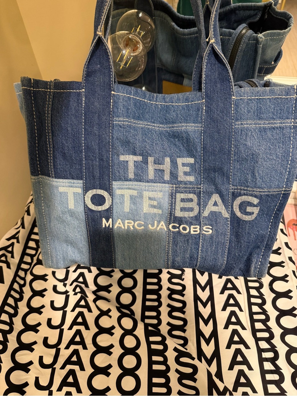 Marc Jacobs Blue Patchwork Denim Tote Bag